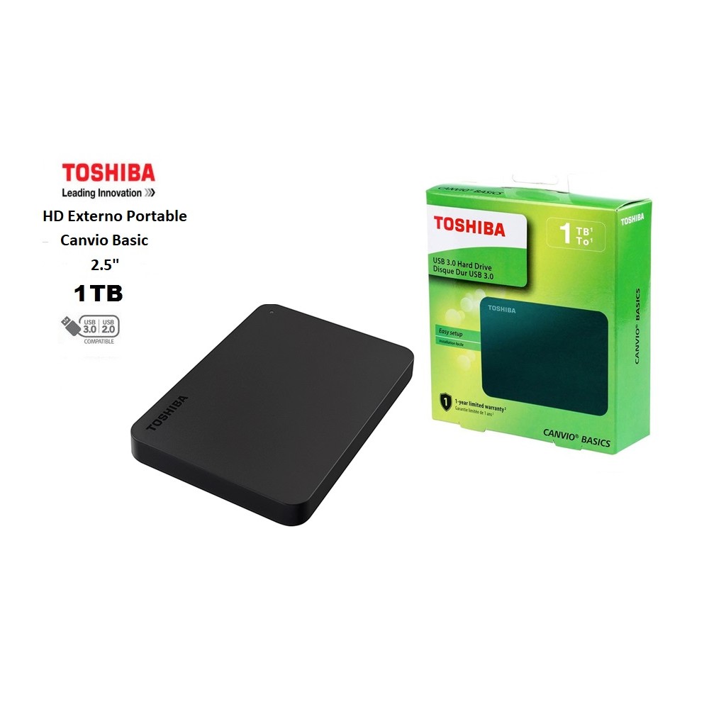 Disco Duro Externo Portátil 1 TB Toshiba