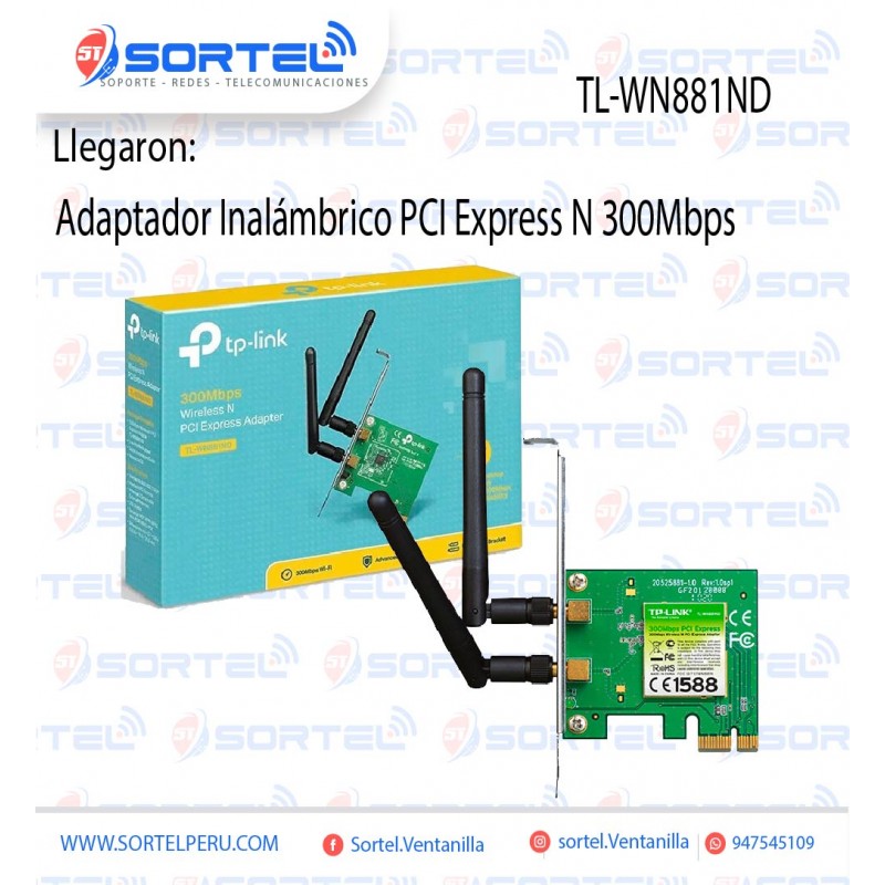 Tarjeta de Red Wifi PCI-Express TL-WN881ND TP-Link